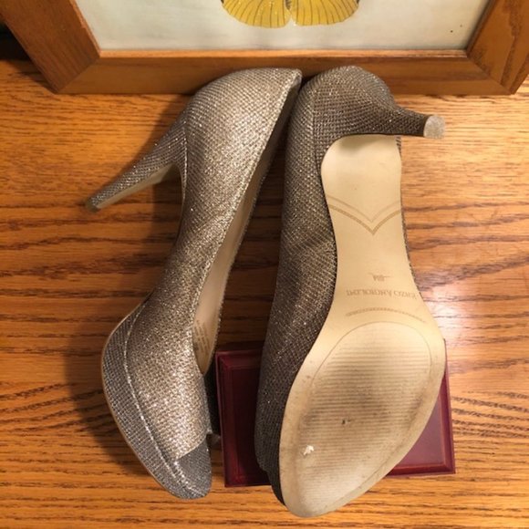 Enzo Angiolini Silver Sparkly Heels - Picture 10 of 12